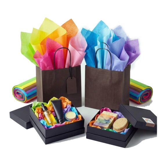 Prabangus spalvotas šilkinis popierius siuntų pakavimui Ekodema